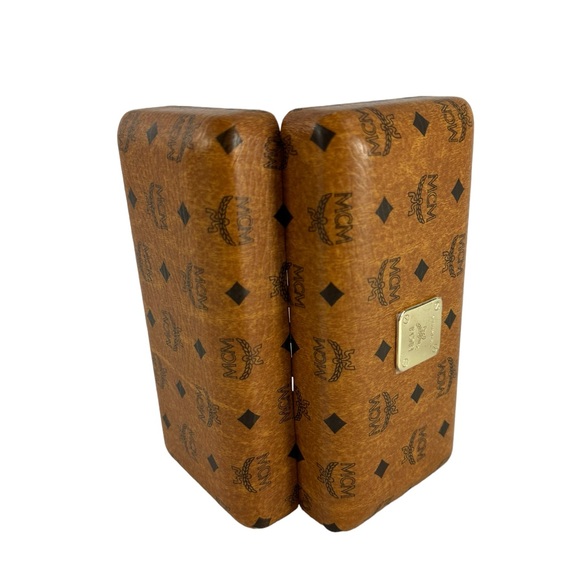 Genuine MCM Hardshell eyeglasses case designer logo cognac - Picture 4 of 6